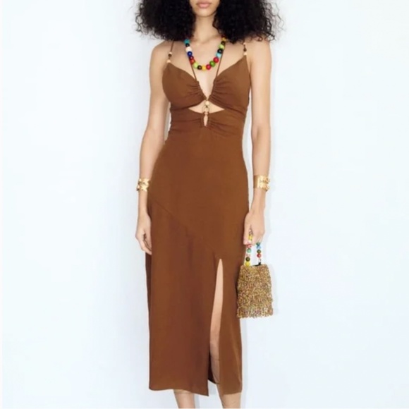 Zara RUSTIC SLIP DRESS - Picture 12 of 12